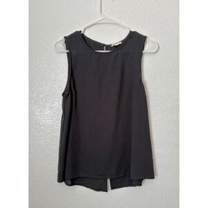 Gilli Black Sleeveless Button‎ Back Top Casual Blouse Summer Preppy Closet Basic